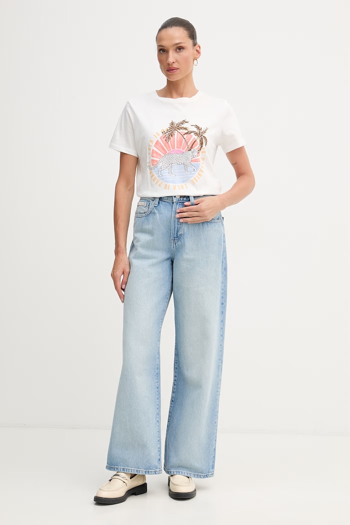 Lola Casademunt t-shirt női pamut LS2615019 fehér SS26