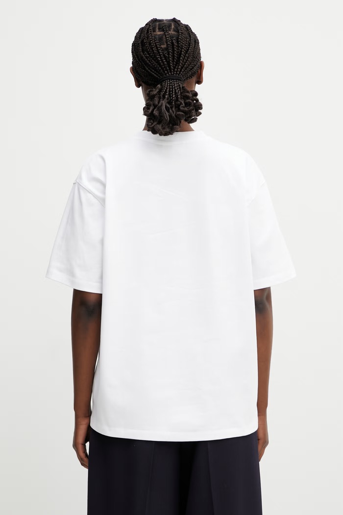 Odzież GANNI T-shirt bawełniany damski A1050140 biały