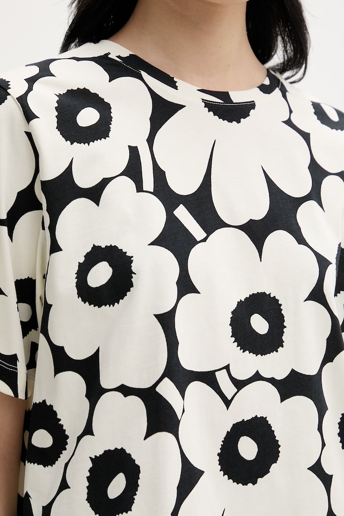 Marimekko t-shirt γυναικείο βαμβακερό 095848 μπεζ