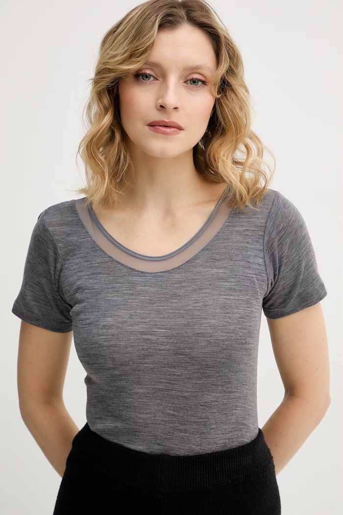Odzież Chantelle T-shirt basic damski wełniany Juliana FN1583 szary