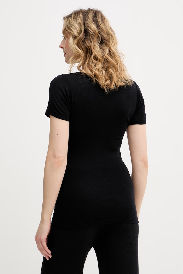 Chantelle tricou basic pentru femei, din lână Juliana FN1583 negru SS26