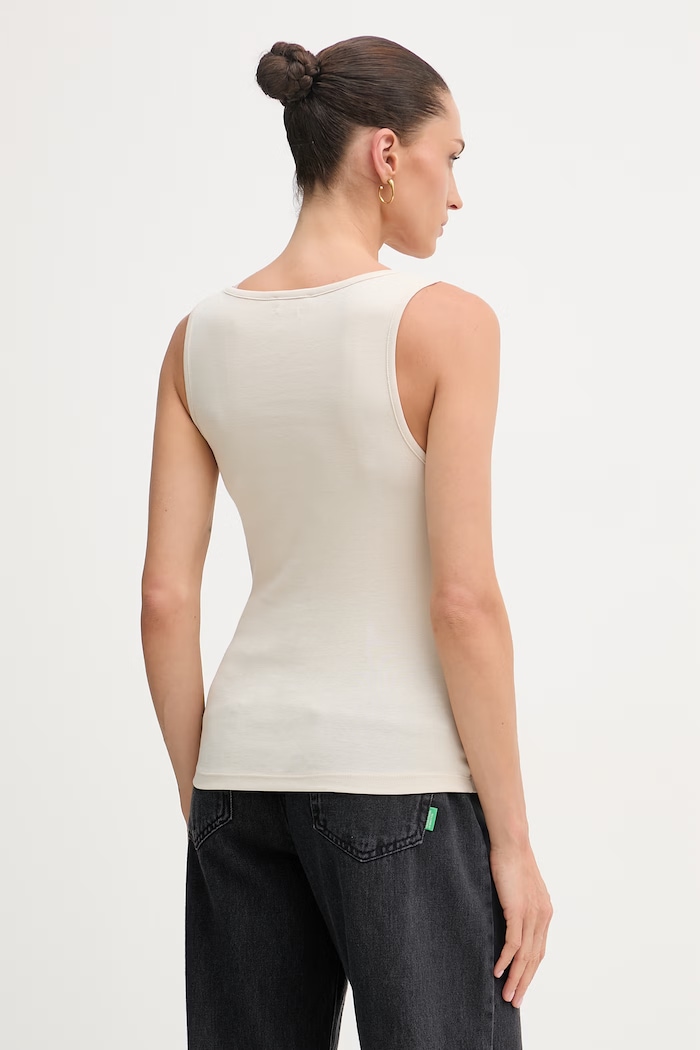 United Colors of Benetton top dámsky bavlnený 3GA8DH018 béžová SS26