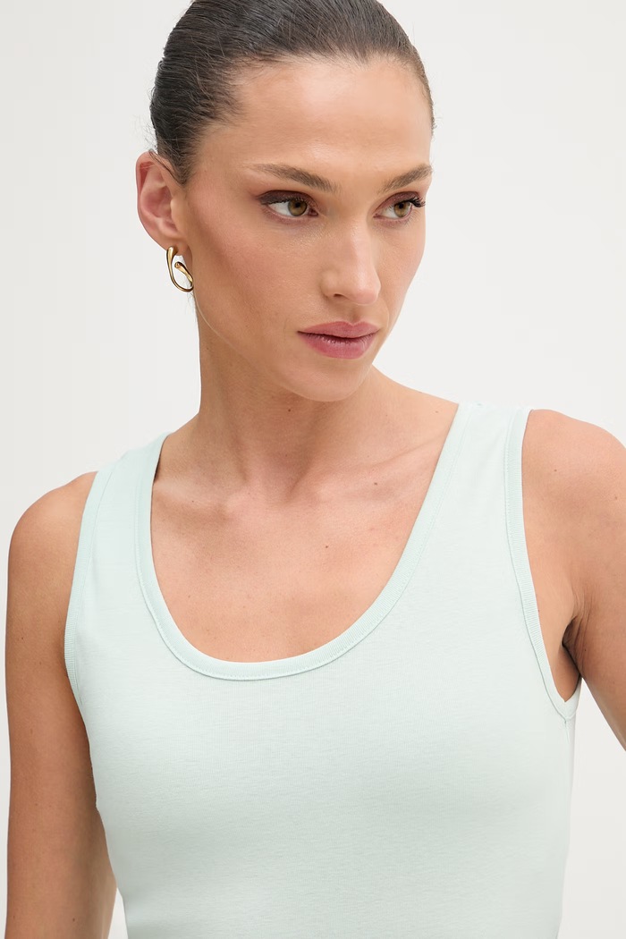 Îmbrăcăminte United Colors of Benetton top pentru femei, din bumbac 3GA8DH018 verde