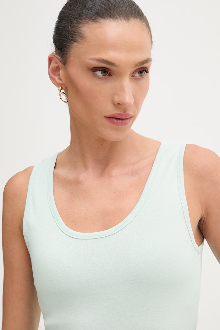 Îmbrăcăminte United Colors of Benetton top pentru femei, din bumbac 3GA8DH018 verde