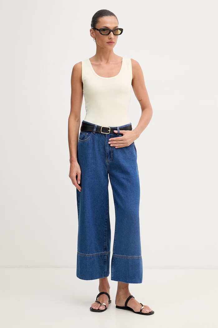 United Colors of Benetton top pentru femei, din bumbac 3GA8DH018 galben SS26