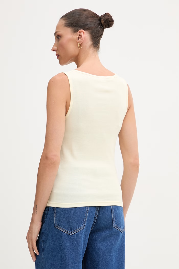 Îmbrăcăminte United Colors of Benetton top pentru femei, din bumbac 3GA8DH018 galben