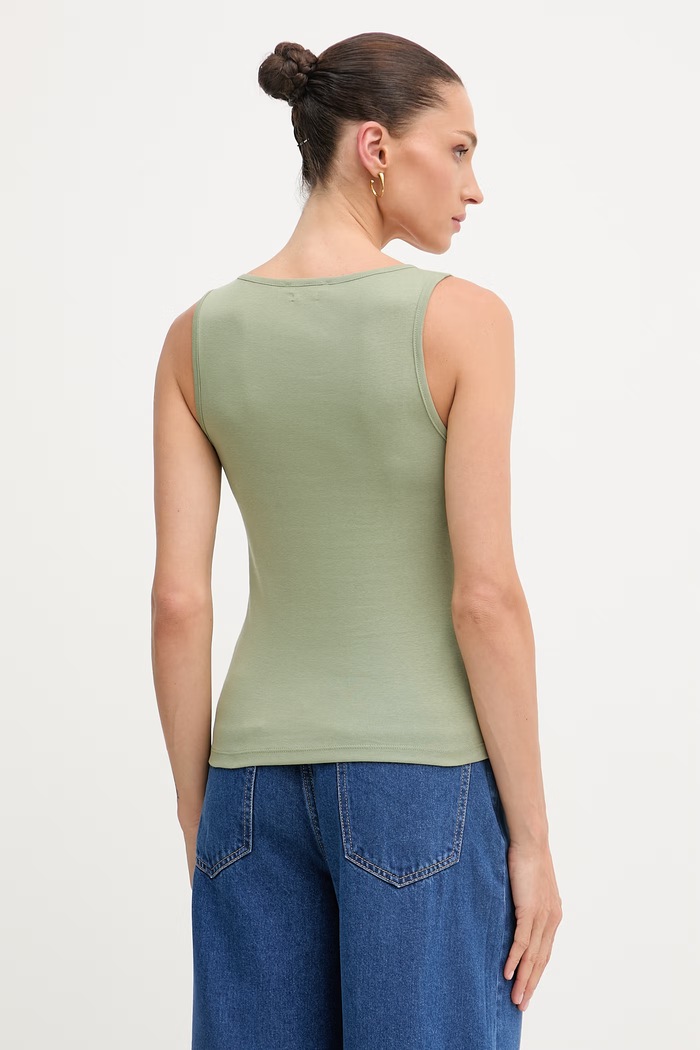 Îmbrăcăminte United Colors of Benetton top pentru femei, din bumbac 3GA8DH018 verde
