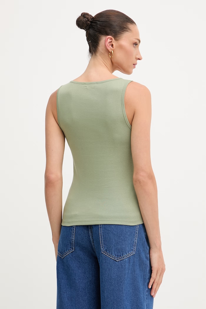 Îmbrăcăminte United Colors of Benetton top pentru femei, din bumbac 3GA8DH018 verde