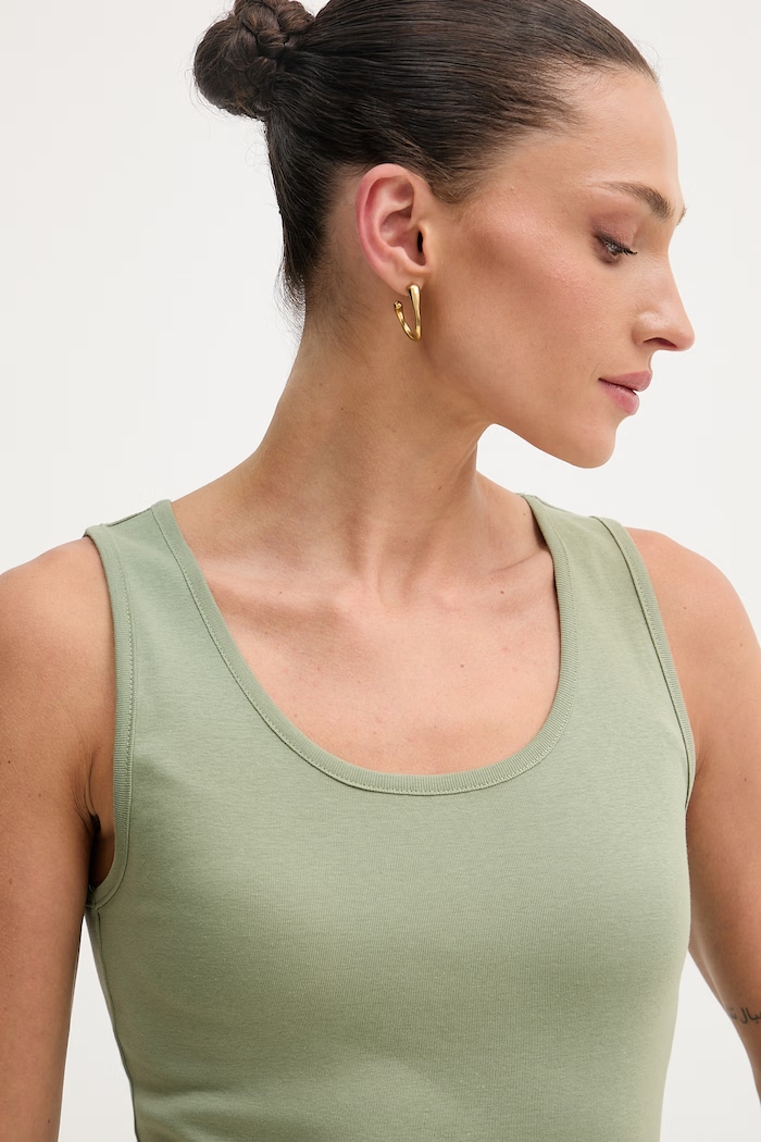 United Colors of Benetton top pentru femei, din bumbac verde 3GA8DH018