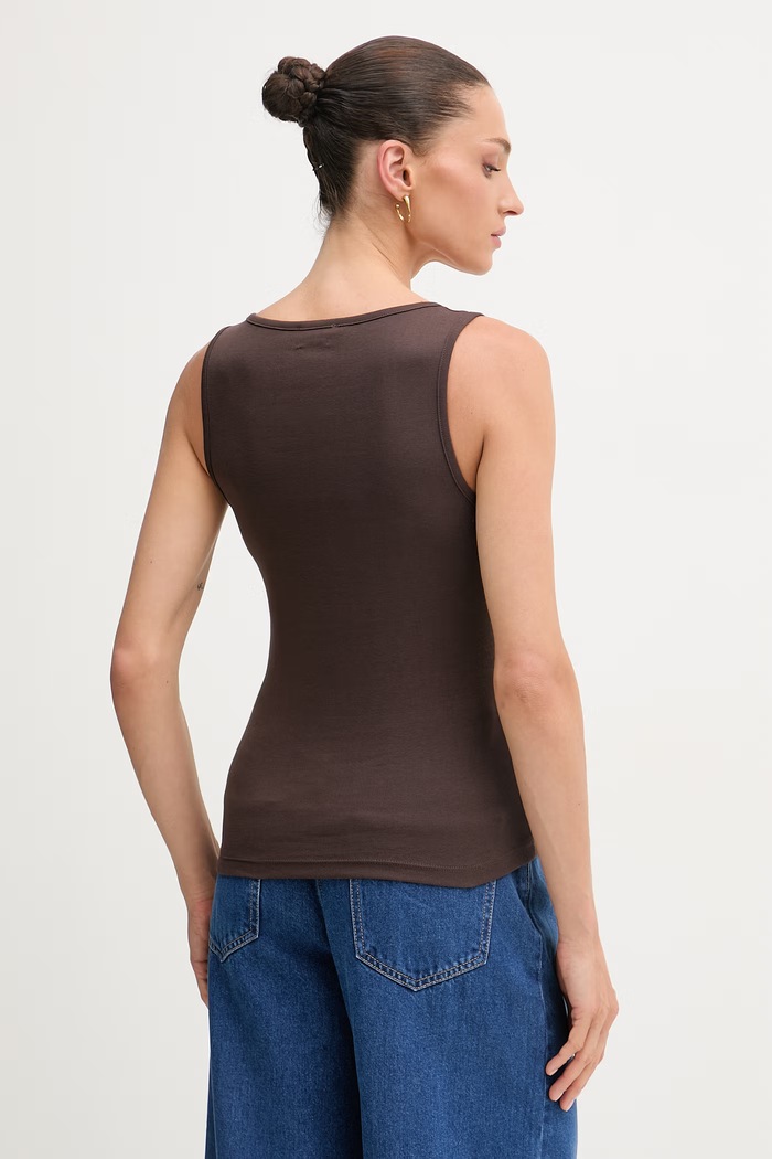 United Colors of Benetton top damski bawełniany 3GA8DH018 brązowy SS26