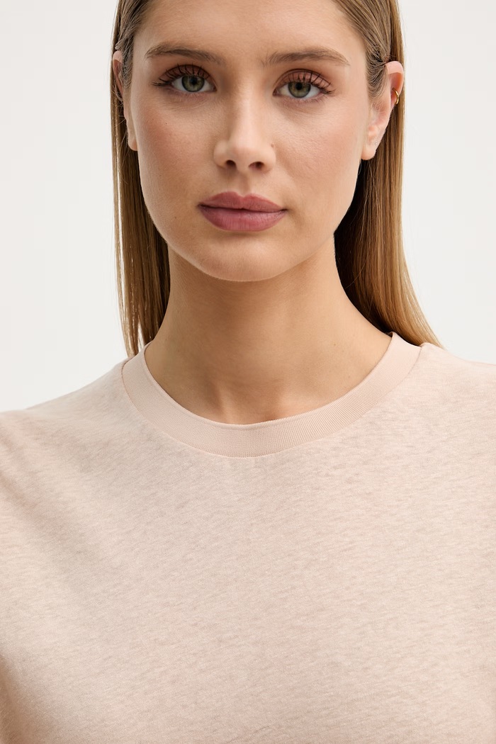 Sisley T-shirt damski z lnem beżowy 3Q8AL108V