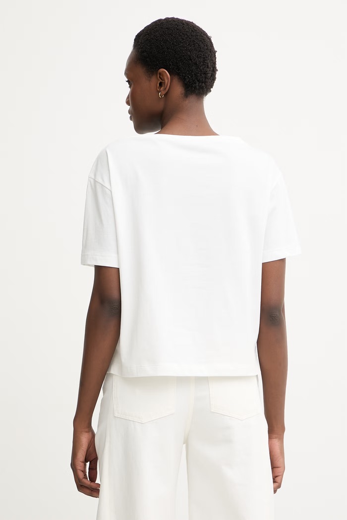 Ruházat Sisley t-shirt női pamut 3LNZL400N fehér