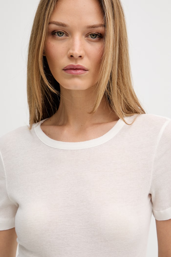 Sisley tricou pentru femei din bumbac alb 3QNXL109E