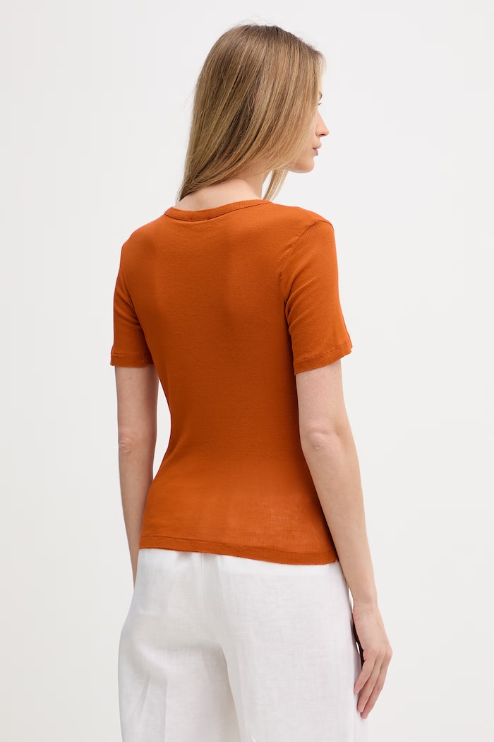 Îmbrăcăminte Sisley tricou pentru femei din bumbac 3QNXL109E portocaliu