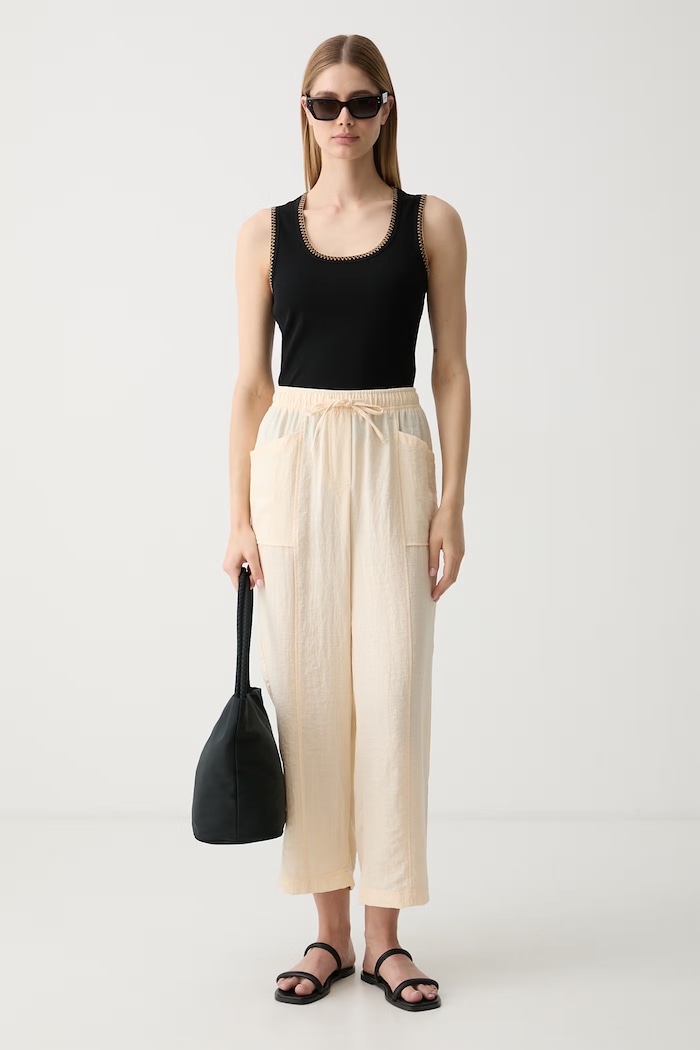 Sisley top dámský s bavlnou 3EK5LH015 černá SS26