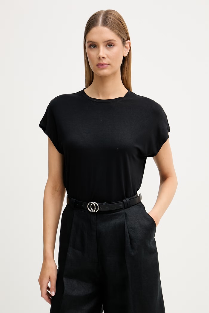 Sisley basic tričko dámske z viskózy čierna 3Z14L108T
