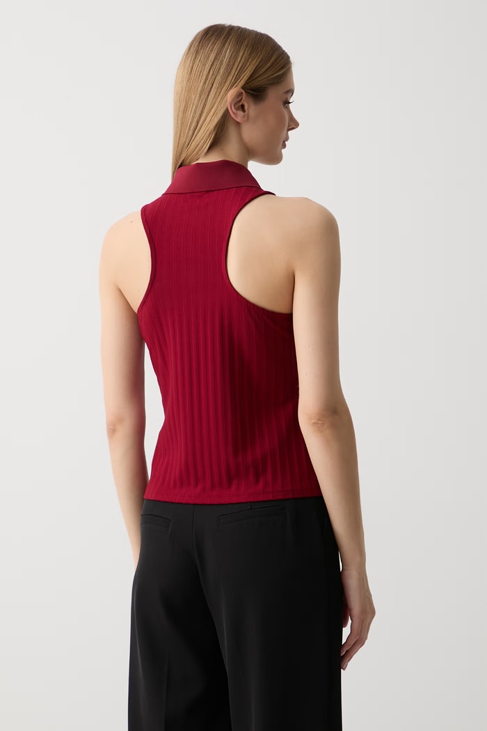Oblečení Sisley top dámský s lyocellem 3VPQLH016 burgundské