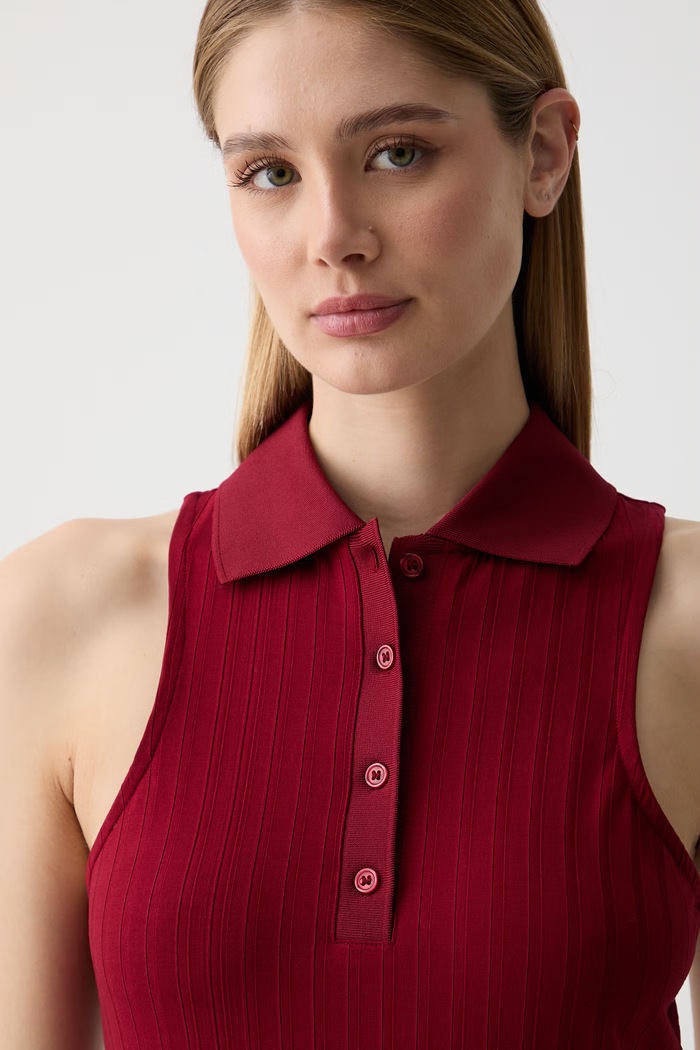 Sisley top dámský s lyocellem burgundské 3VPQLH016