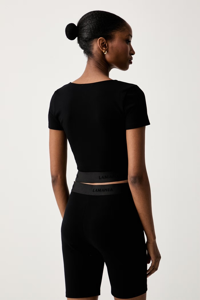 Oblečenie La Mania crop top dámsky z viskózy LEX LEX čierna