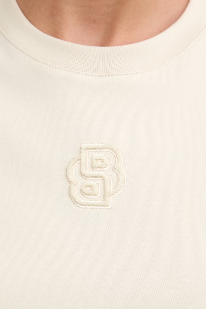 Γυναικείο βαμβακερό T-shirt BOSS Ecosa3 50571610 μπεζ