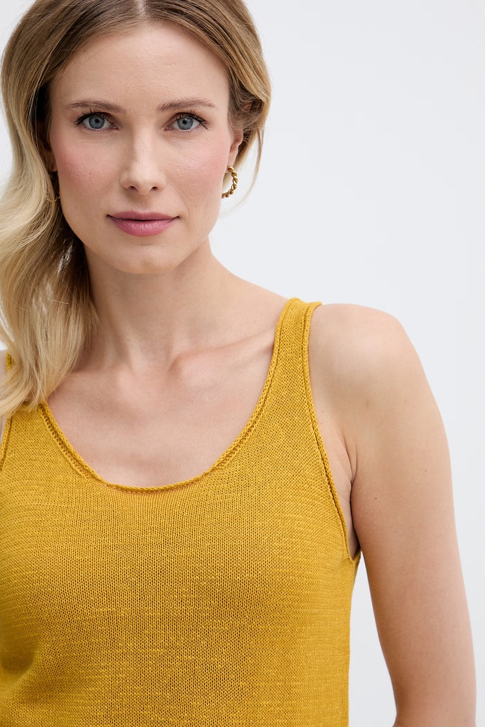 United Colors of Benetton top pentru femei cu in galben 1MMXDH01M