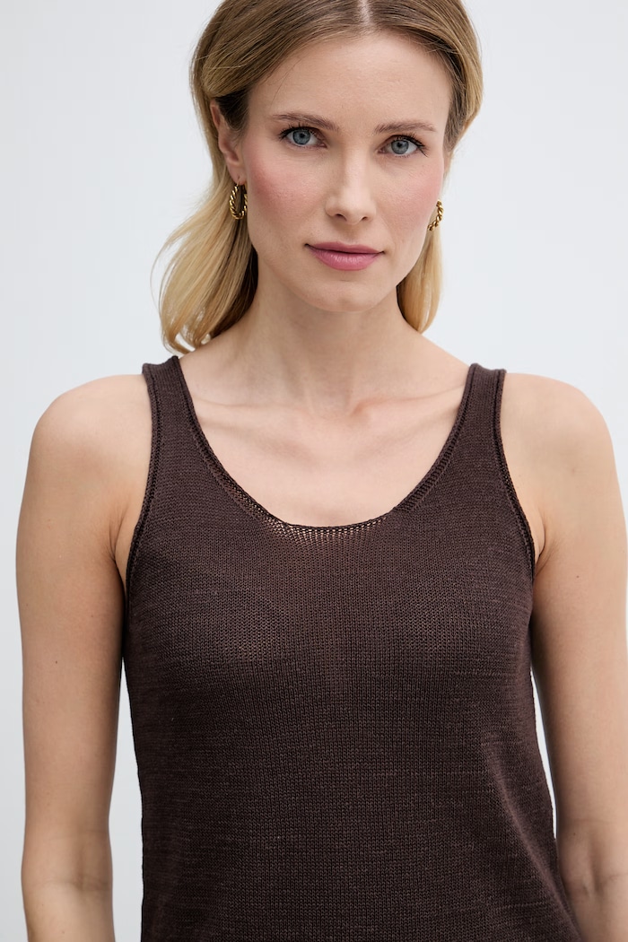 United Colors of Benetton top pentru femei cu in 1MMXDH01M maro