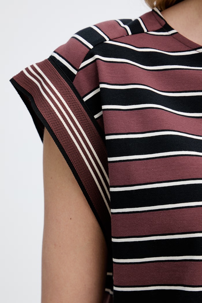 United Colors of Benetton top pentru femei din bumbac cu elastan 39VWD10D2 maro