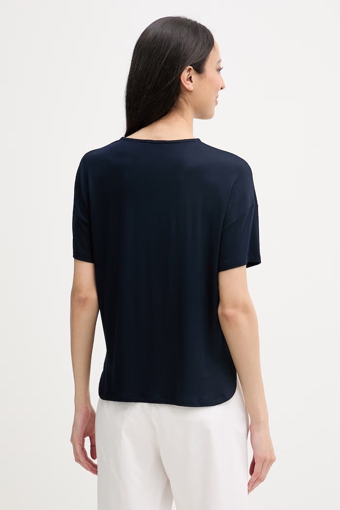 Îmbrăcăminte United Colors of Benetton tricou pentru femei, cu vâscoză 3Z12D10C0 bleumarin
