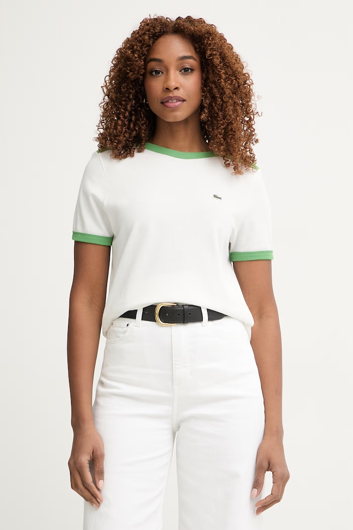 Lacoste kratka majica ženska bombažna bela TF1836