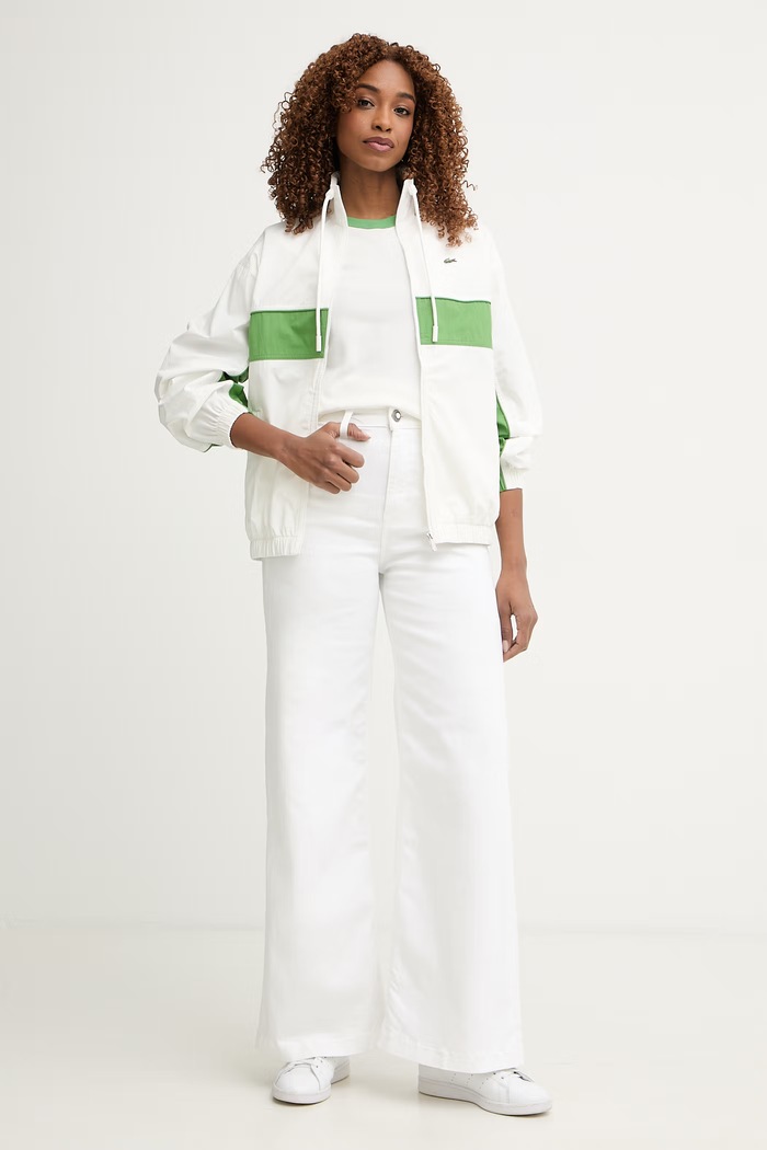 Lacoste kratka majica ženska bombažna TF1836 bela SS26
