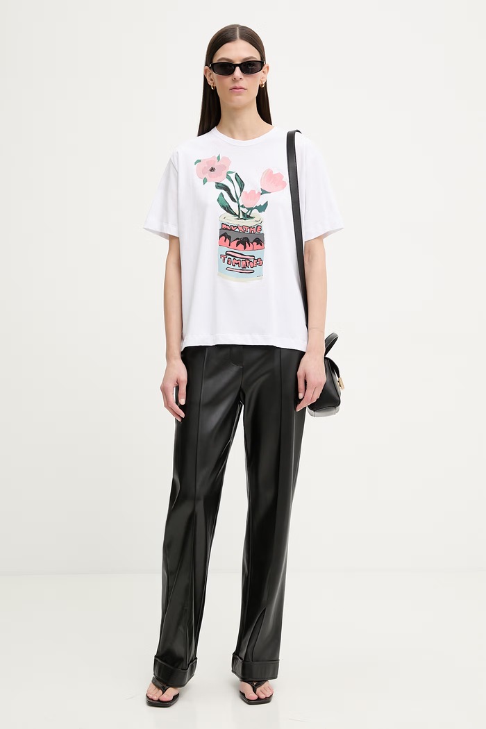 MUNTHE t-shirt női pamut BALWIN 261113026160 fehér SS26