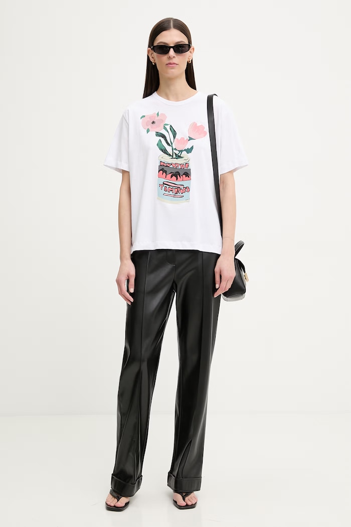 MUNTHE t-shirt női pamut BALWIN 261113026160 fehér SS26