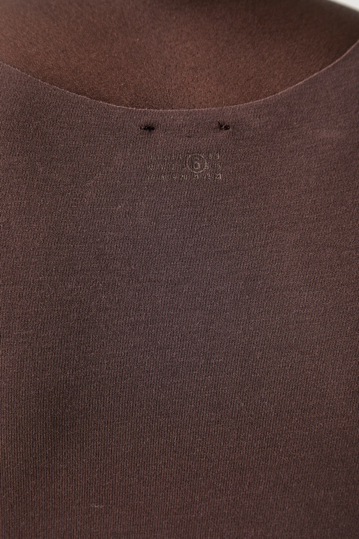 MM6 Maison Margiela top bieliźniany damski bawełniany z elastanem brązowy MKD200040