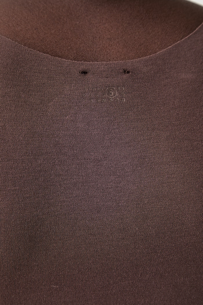MM6 Maison Margiela top bieliźniany damski bawełniany z elastanem brązowy MKD200040