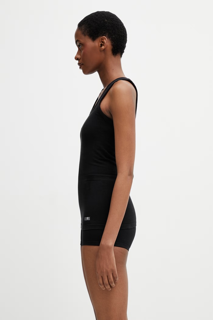 MM6 Maison Margiela top de lenjerie intimă pentru femei, cu bumbac MKD520010 negru SS26