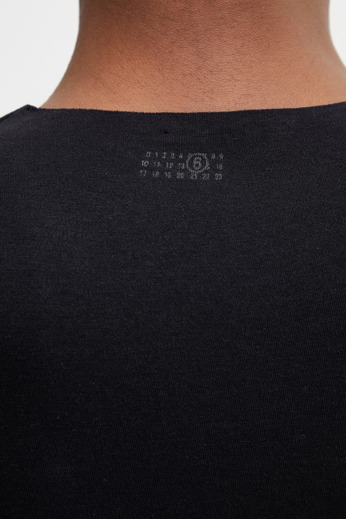 MM6 Maison Margiela Tricou de lenjerie intimă pentru femei din bumbac negru MKM300040