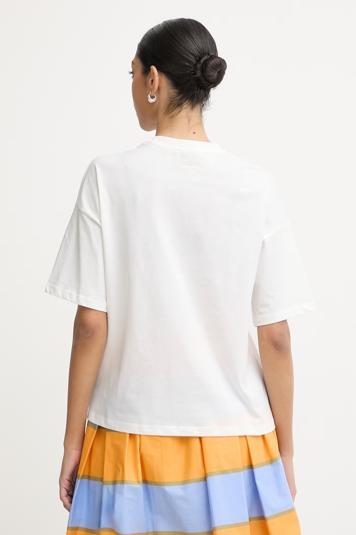 Abbigliamento Never Fully Dressed maglietta oversize da donna in cotone NFDTO2246 bianco