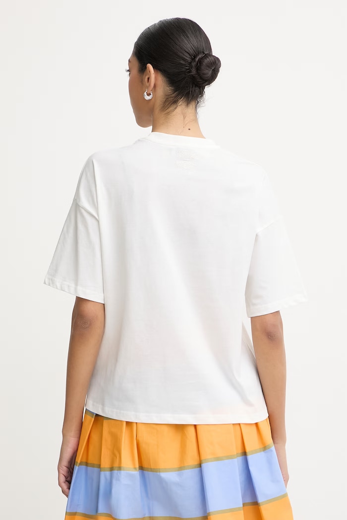 Abbigliamento Never Fully Dressed maglietta oversize da donna in cotone NFDTO2246 bianco