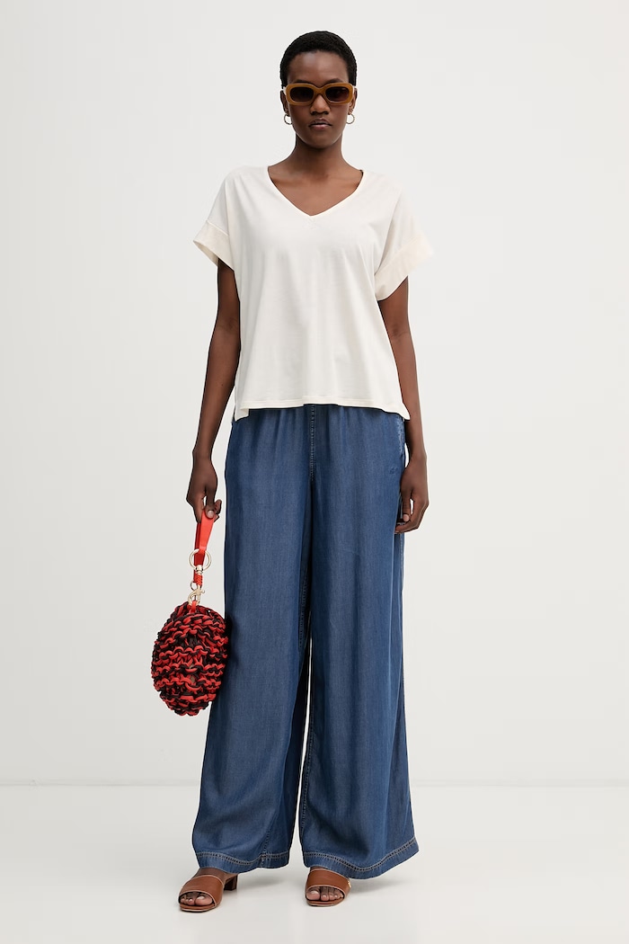 United Colors of Benetton tričko dámske s bavlnou 31CD5M006 béžová SS26