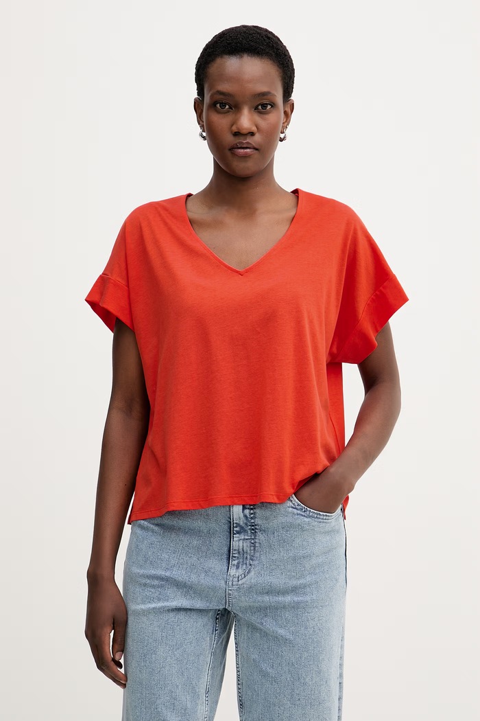 United Colors of Benetton tričko dámske s bavlnou červená 31CD5M006