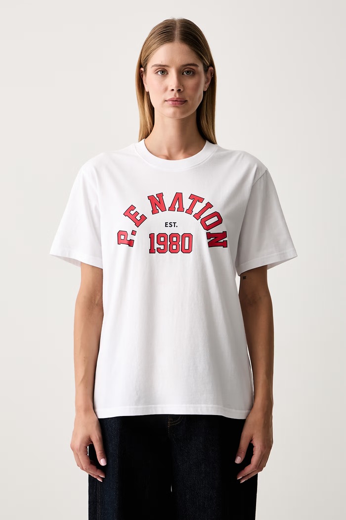 P.E Nation T-shirt damski bawełniany biały 262T136