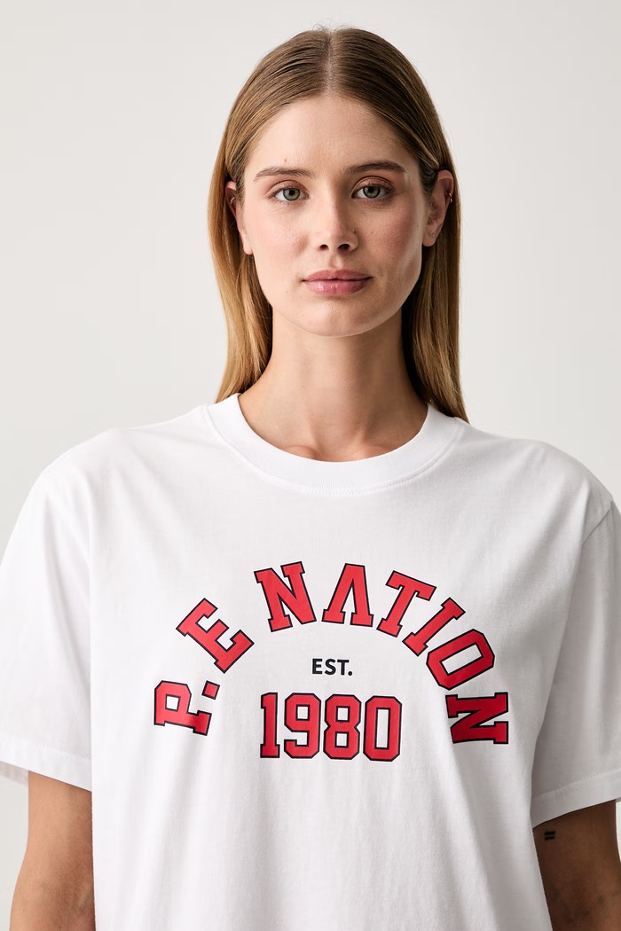 P.E Nation T-shirt damski bawełniany biały 262T136