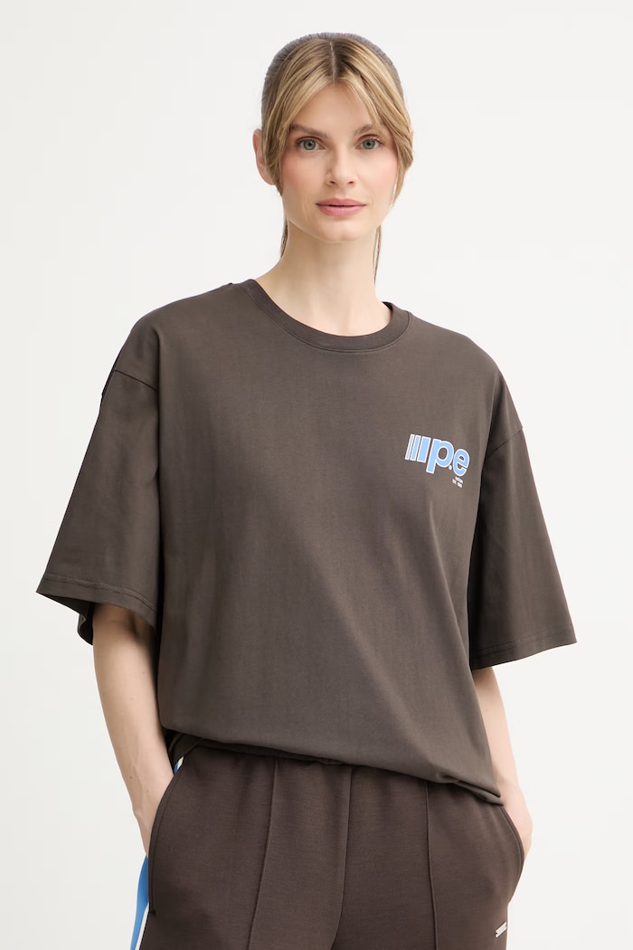 Odzież P.E Nation T-shirt damski bawełniany Glide 262T122 brązowy