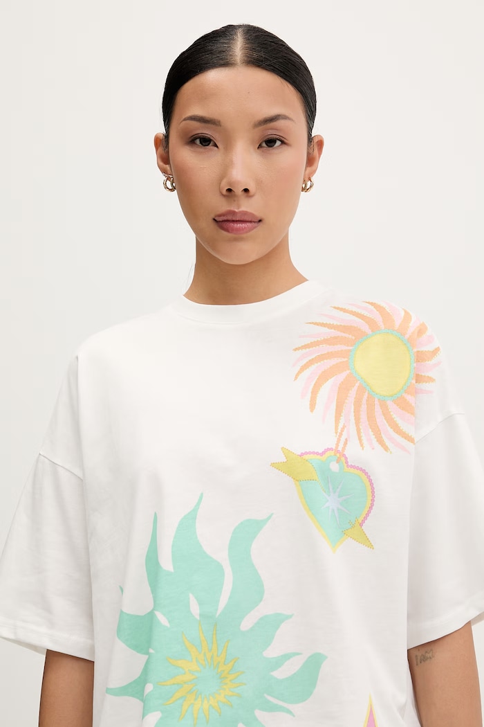Never Fully Dressed tricou pentru femei, din bumbac alb NFDTO2219