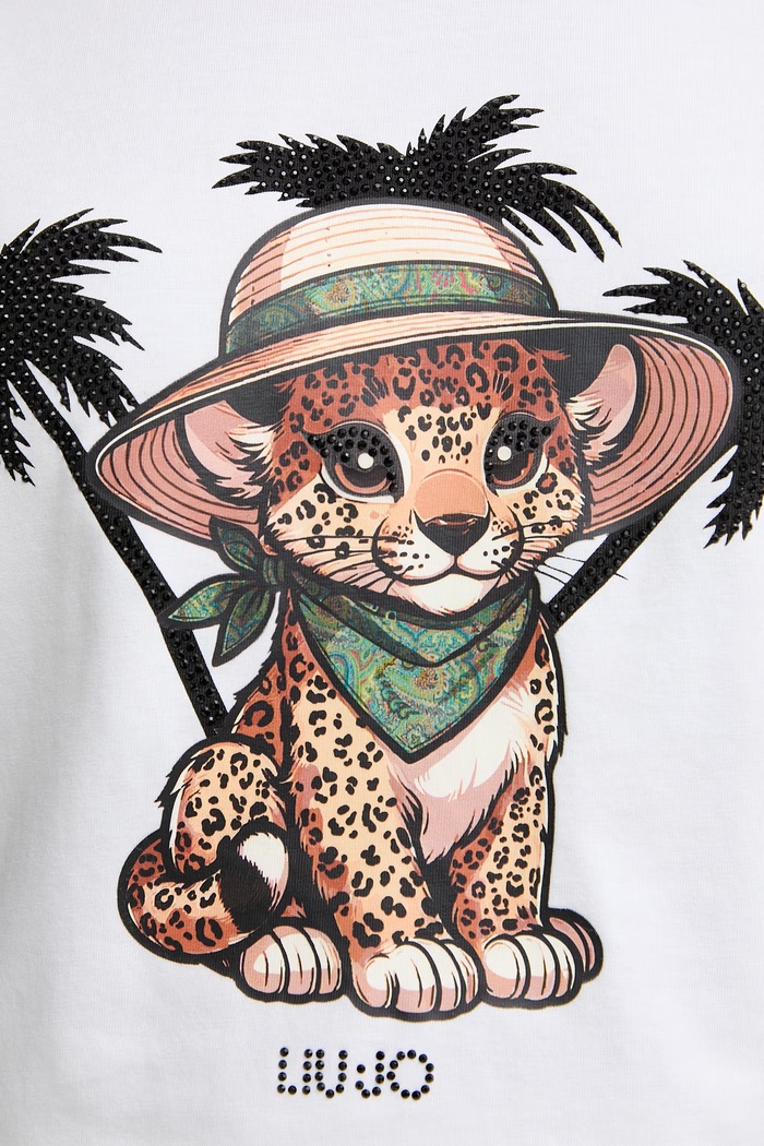 Liu Jo t-shirt női pamut elasztánnal VA6170.JS003 fehér
