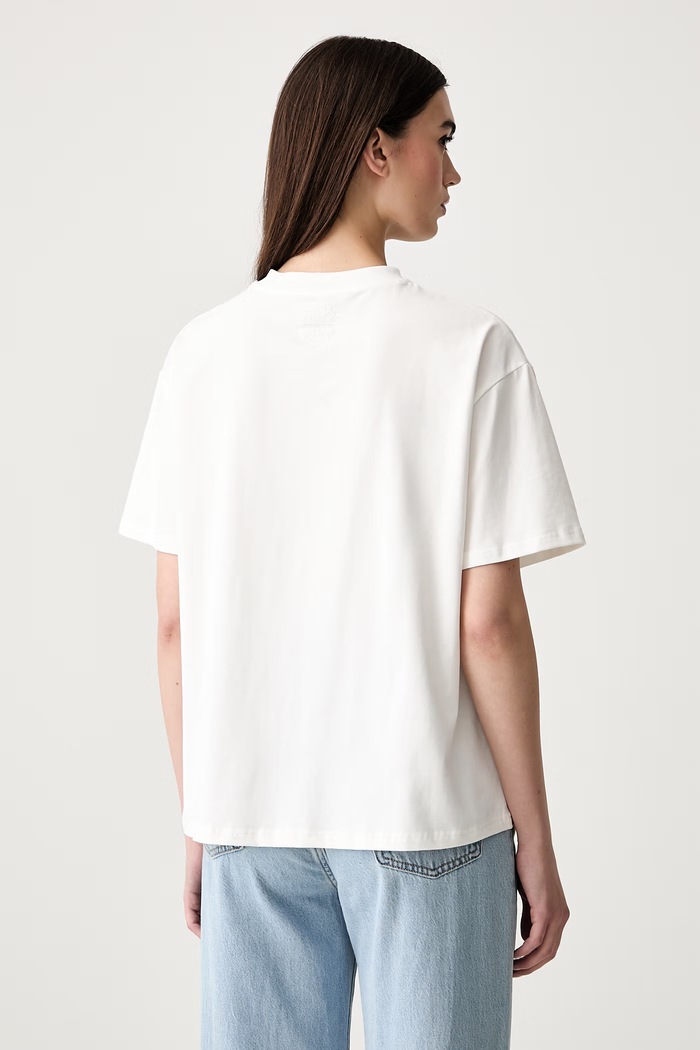 Odzież Never Fully Dressed T-shirt damski bawełniany z elastanem NFDTO2235 beżowy