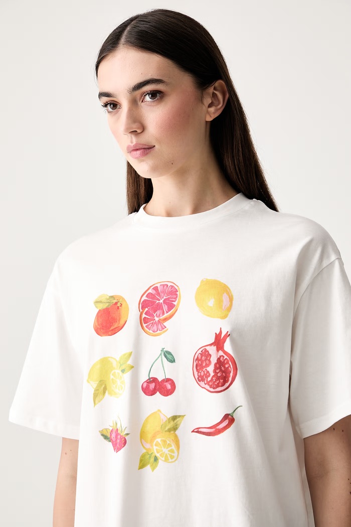 Never Fully Dressed T-shirt damski bawełniany biały NFDTO3451