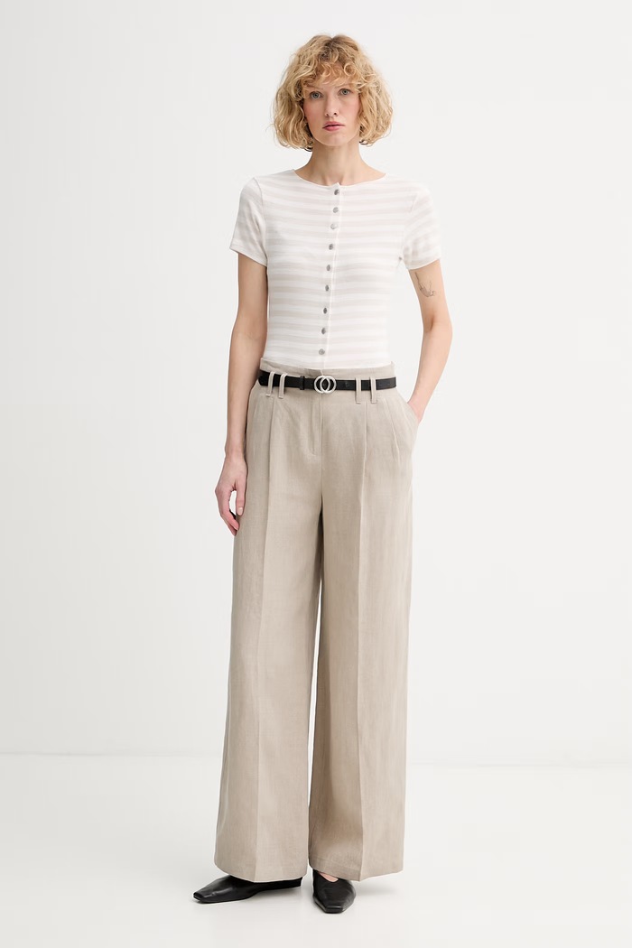rag & bone T-shirt damski RE8826ST3KW beżowy SS26