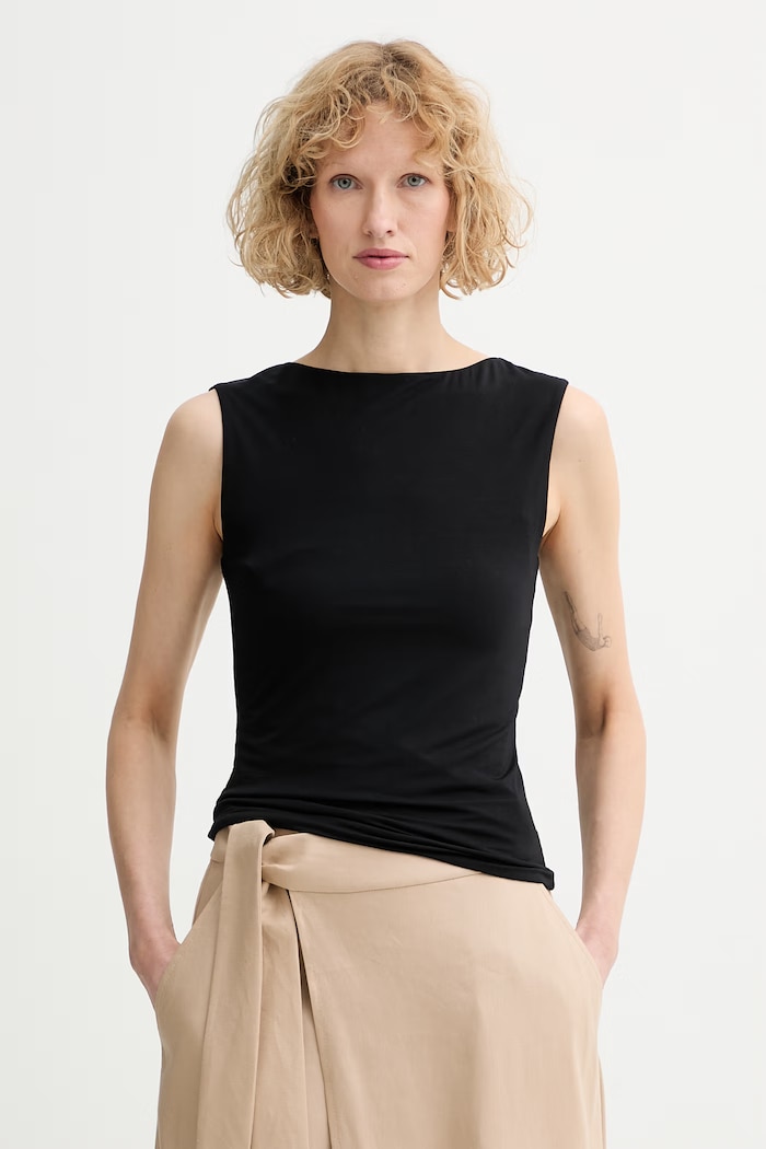 rag & bone top pentru femei, cu modal Luca negru RE0526ST1JW