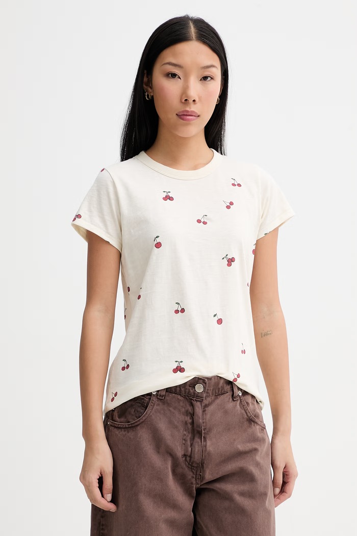rag & bone tricou pentru femei, din bumbac bej RE7A26ST3SW
